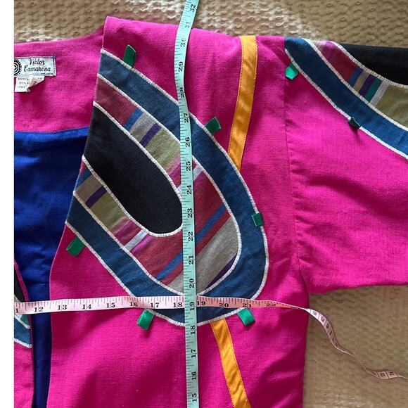 Vintage Victor Camarena Mexico Hot Pink Cotton Art To Wear Jacket‎ - Picture 5 of 6